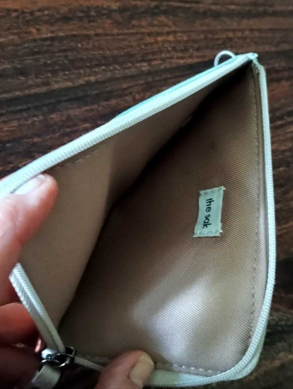 The Sak Colorblock Card Wallet - Mint, Hot Pink, Peach, White